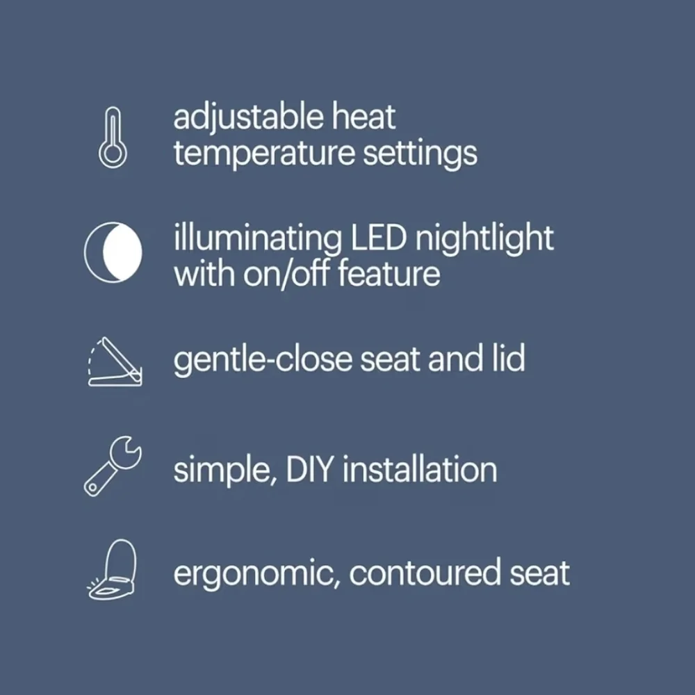 Brondell L60-RW LumaWarm Heated Toilet Seat with Night Light, Round Seat - Picture 10 of 11